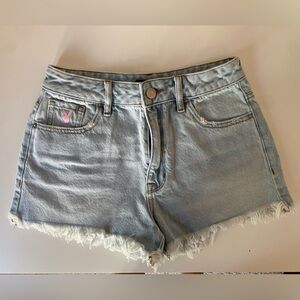 PLAYBOY By PacSun - Light Wash Distressed High-Waisted Shorts